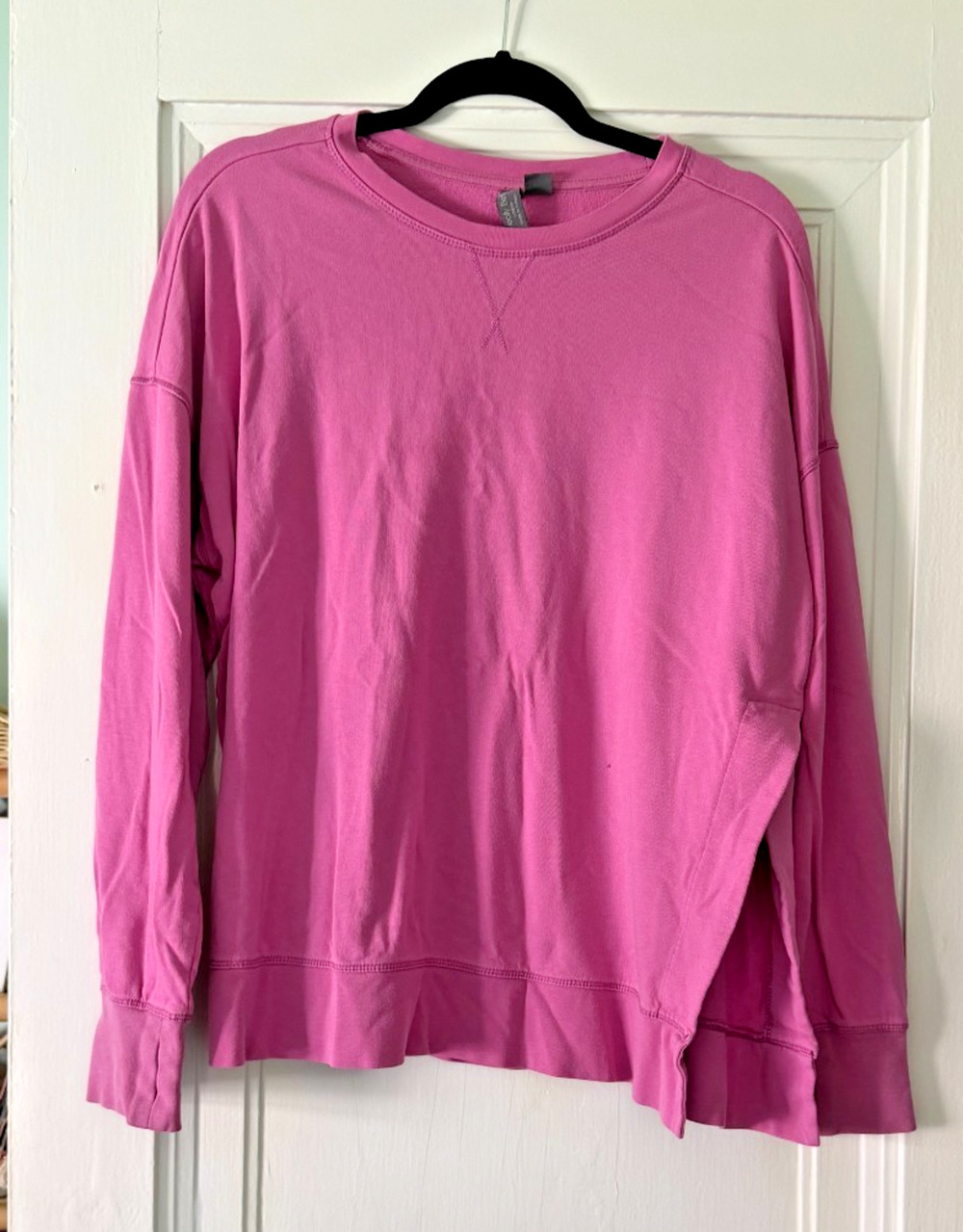 Sweaty Betty After Class Sweatshirt in Allium Pink, Split Hem